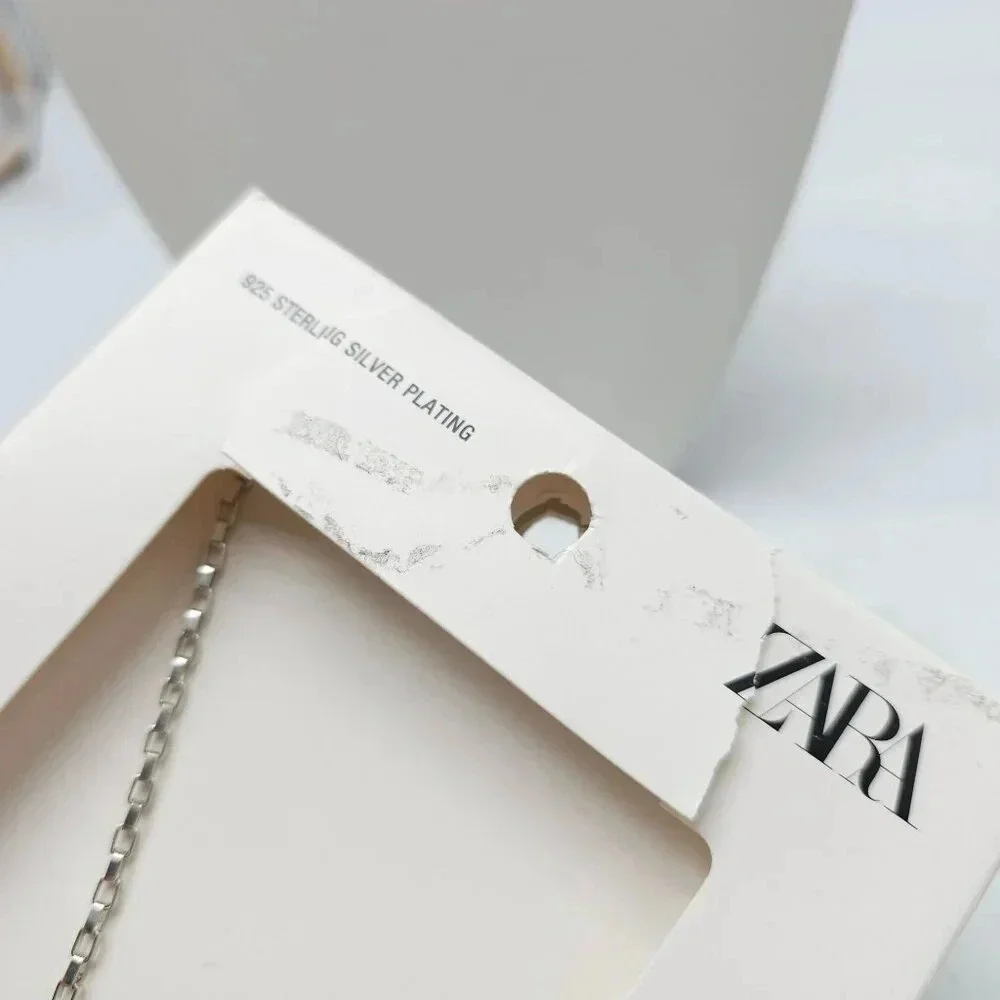Zara 925 Sterling Silver Plated Box Chain Necklace